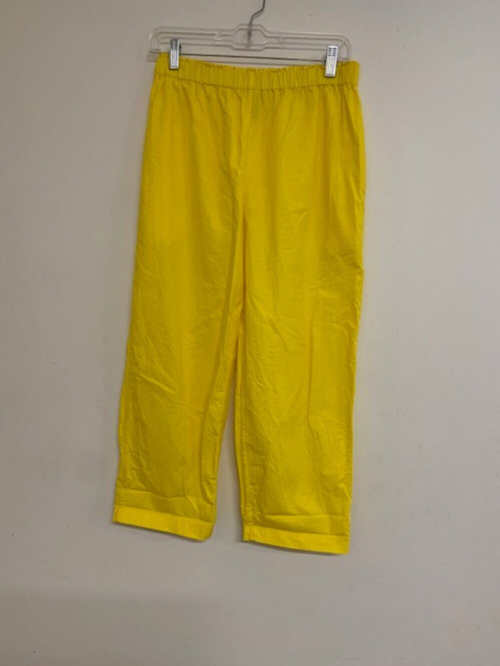 Daniela Gregis Washed Cotton Sigaretta Elastico Pants in Yellow